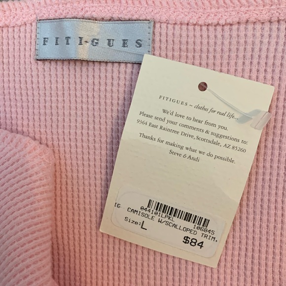Fitigues NWT bundle of 2 sz L waffle camisole tank tops pink and red - Picture 5 of 11